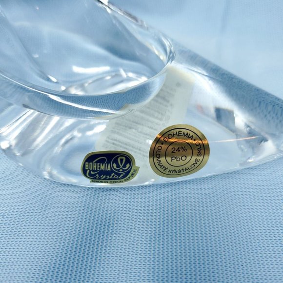 Bohemia Czech Lead Crystal Glass Princess Cinderella Slipper High Heel Shoes - Picture 7 of 8